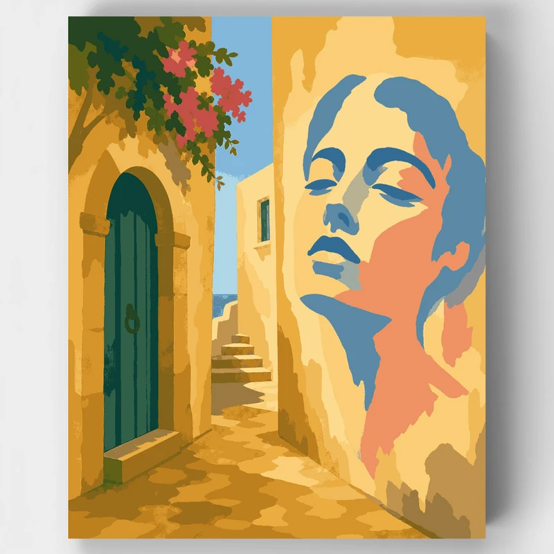 Mediterranean Wall Mural - Paint by Numbers Kit