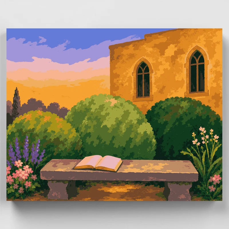 Garden Stone Bench - Paint by Numbers Kit