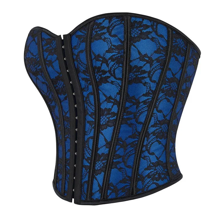 Damen Gothic-Vollbrustkorsett mit Blumenmuster