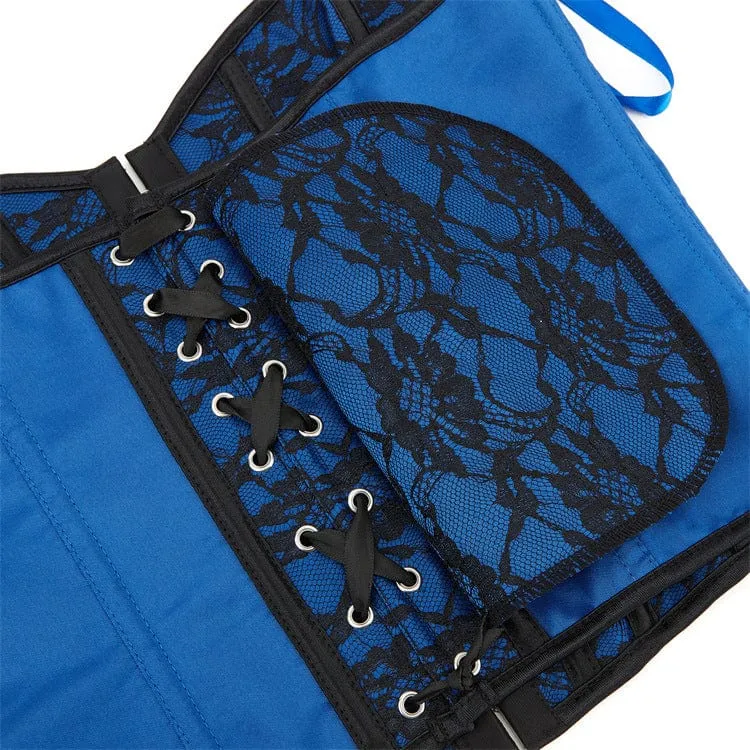 Damen Gothic-Vollbrustkorsett mit Blumenmuster