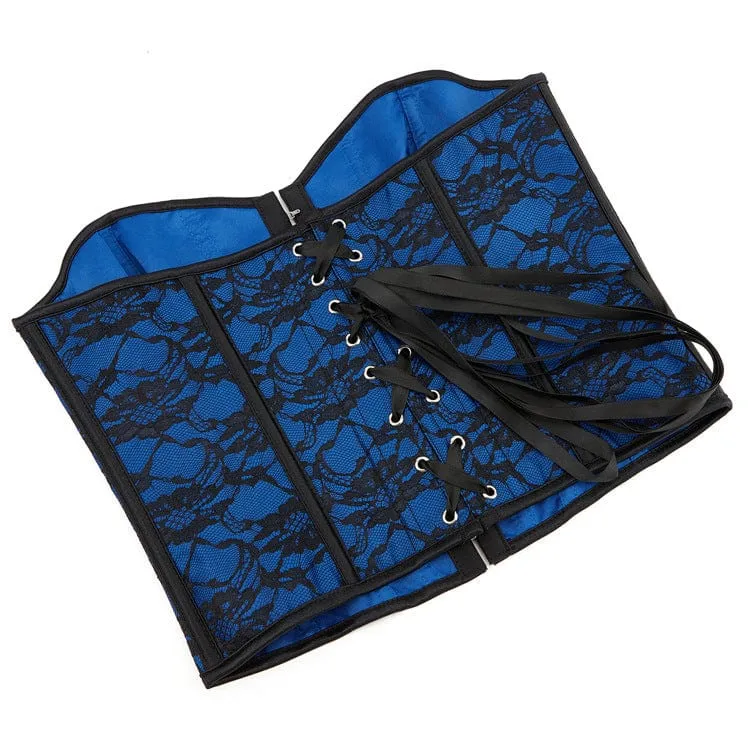 Damen Gothic-Vollbrustkorsett mit Blumenmuster