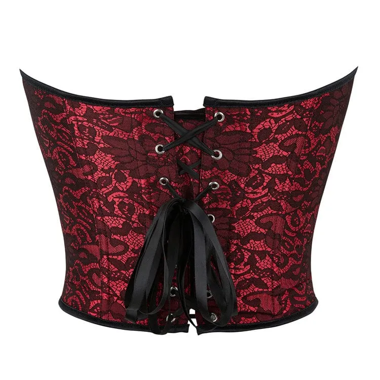 Damen Gothic-Vollbrustkorsett mit Blumenmuster
