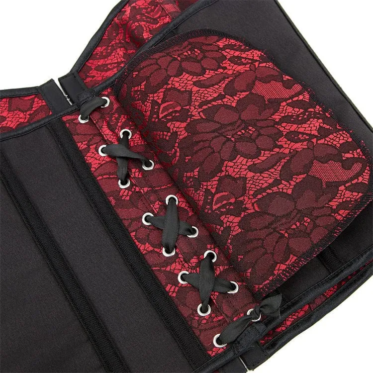 Damen Gothic-Vollbrustkorsett mit Blumenmuster