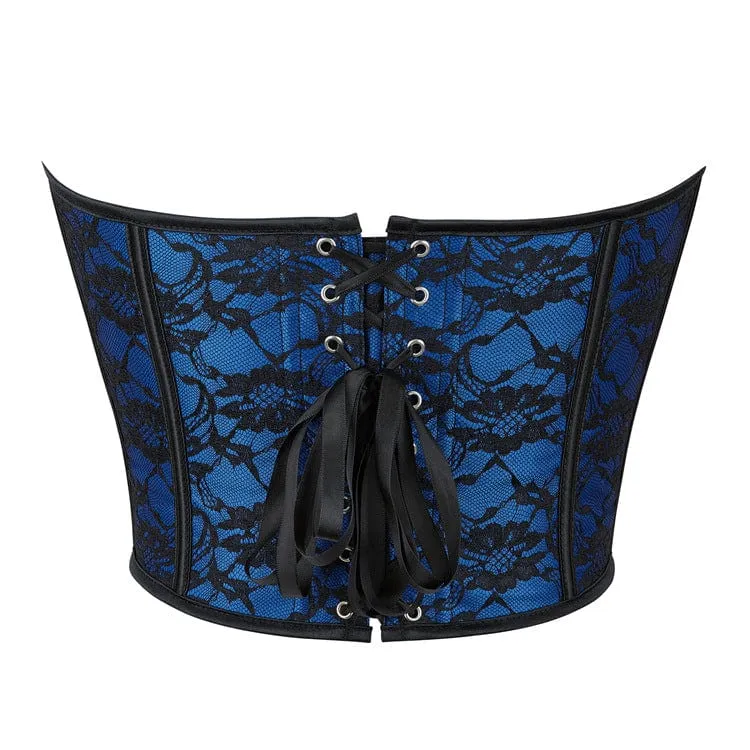 Damen-Overbust-Korsett mit Schnürung im Gothic-Stil mit Blumenmuster