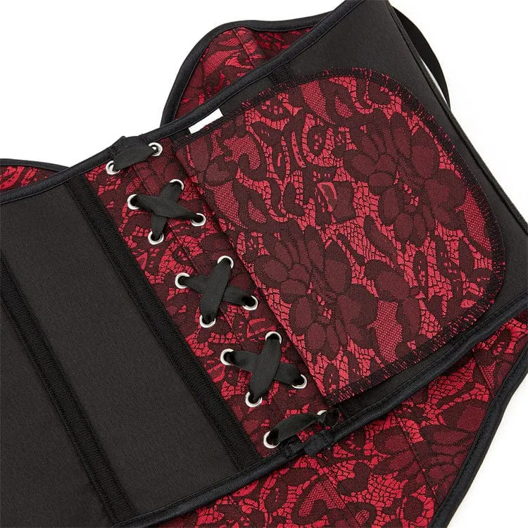Tief ausgeschnittenes Vollbrustkorsett mit Gothic-Blumenmuster für Damen