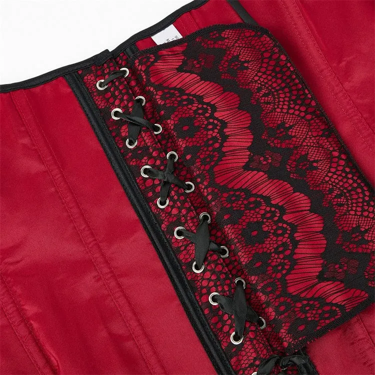 Damen Gothic Spitzen-Splice-Vollbrustkorsett