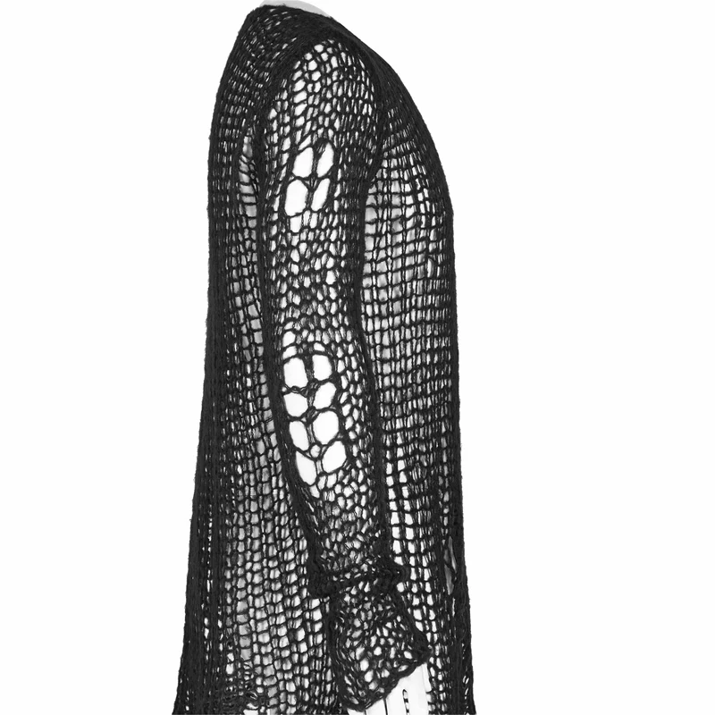 Herren-Gothic-Strickoberteil mit Rissen