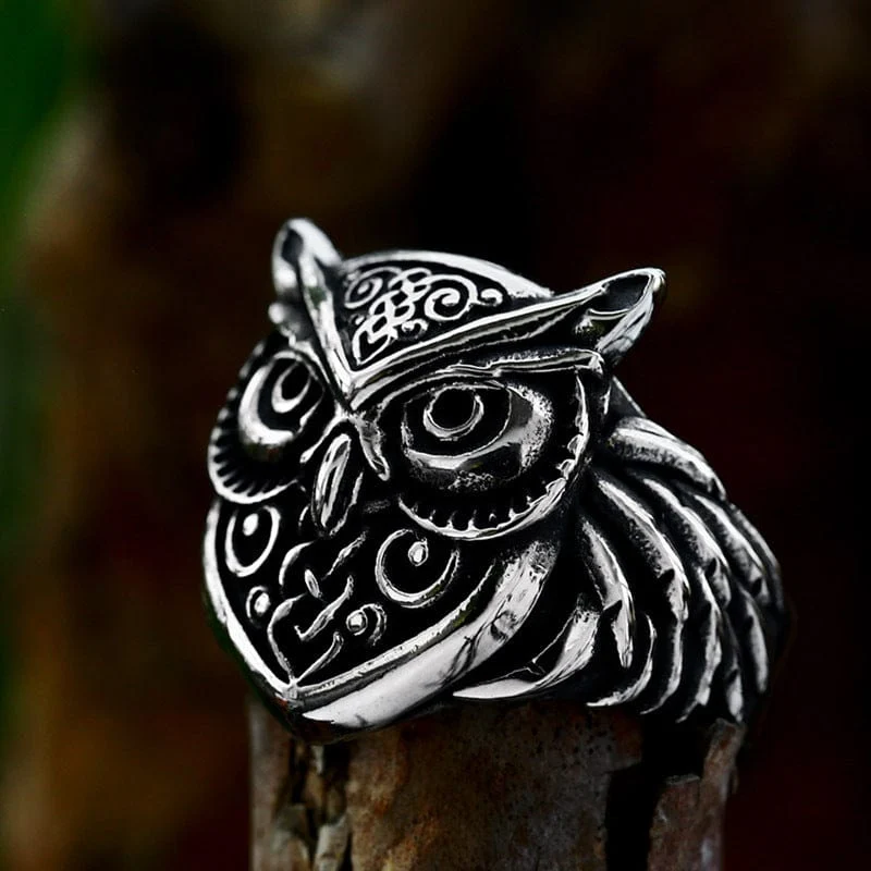 Herren-Punk-Eule-Ring