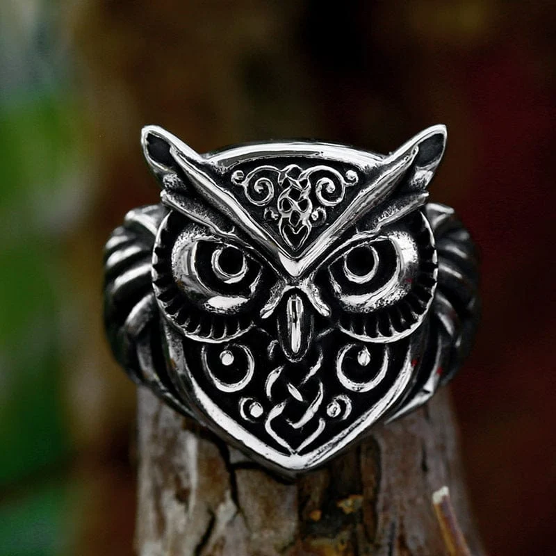 Herren-Punk-Eule-Ring