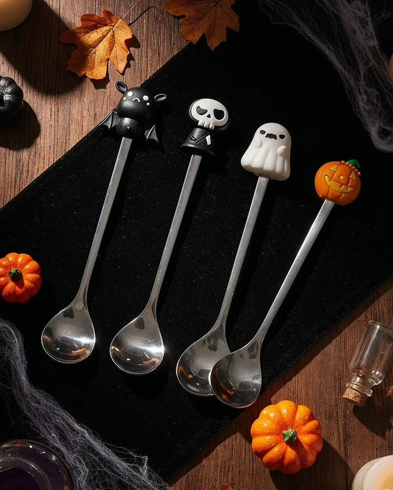 4-tlg. Halloween Löffel Set mit Figurengriff