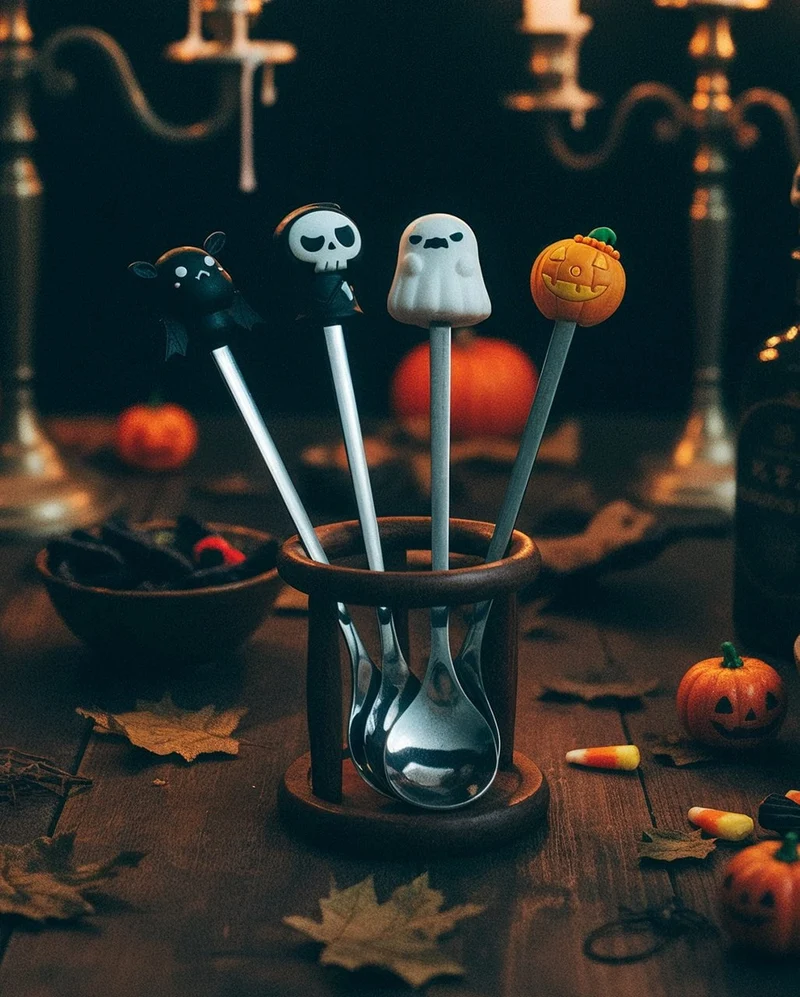 4-tlg. Halloween Löffel Set mit Figurengriff