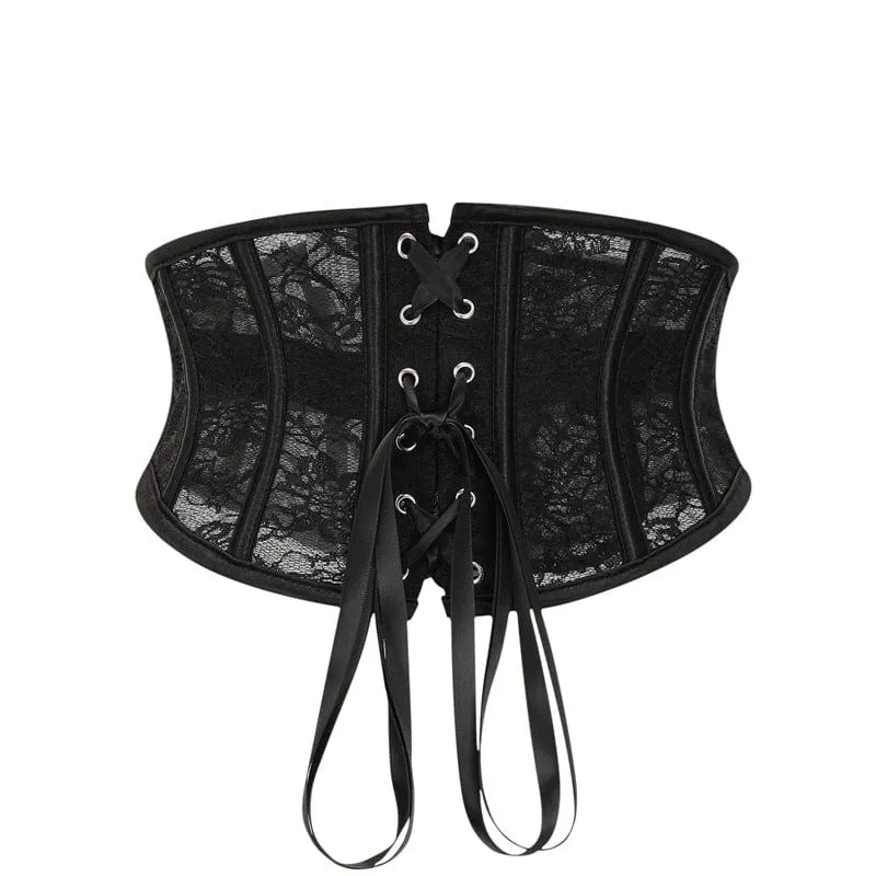 Damen Gothic Schnür-Unterbrustkorsett aus Spitze