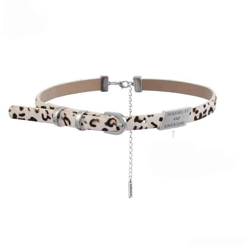 Damen-Halsband mit Grunge-Leopardenmuster