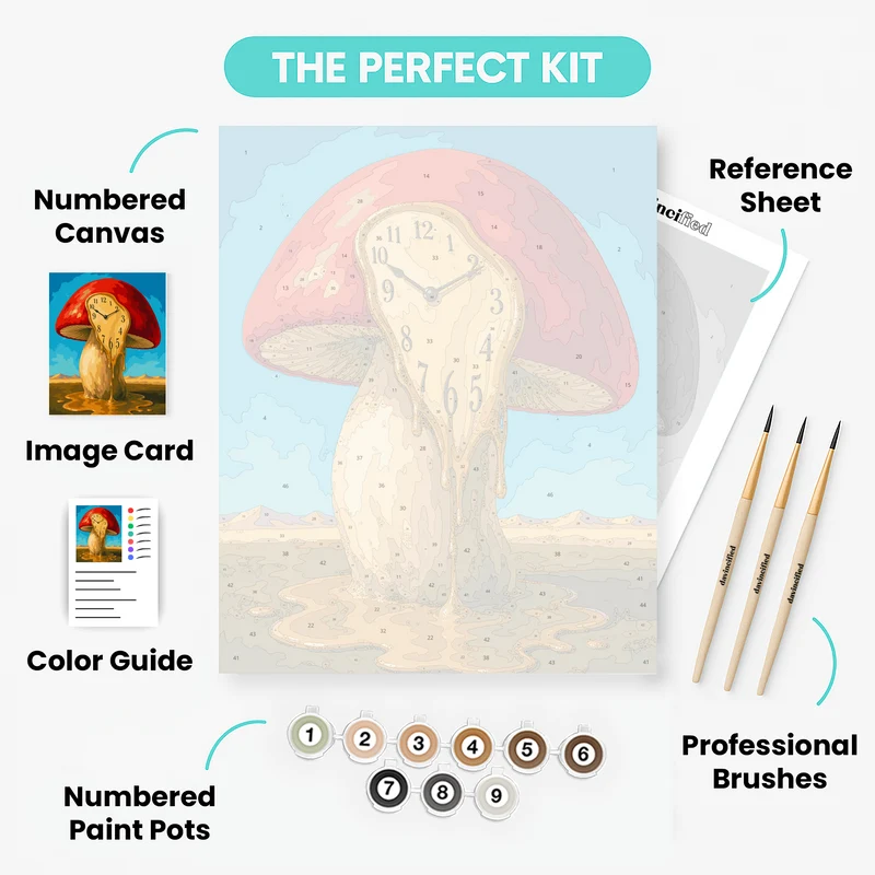 Melting Mushroom Clock - Paint by Numbers Kit