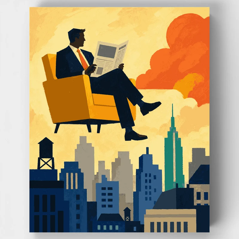Floating Above the City - Paint by Numbers Kit