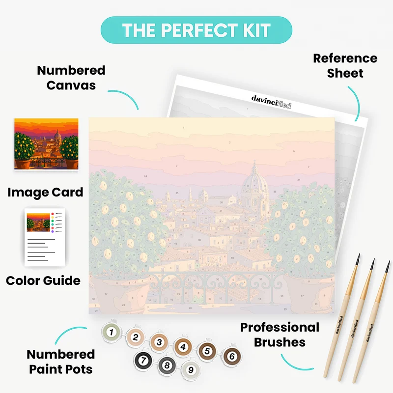Lemon Terrace at Dusk - Paint by Numbers Kit
