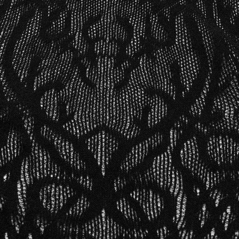 Damen-Gothic-Mesh-Ausschnitt-Kleid mit langen Ärmeln