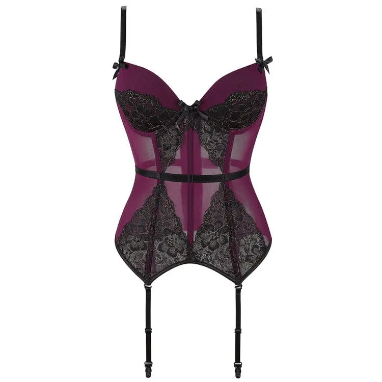 Damen Gothic Butterfly Lace Splice Vollbrustkorsett