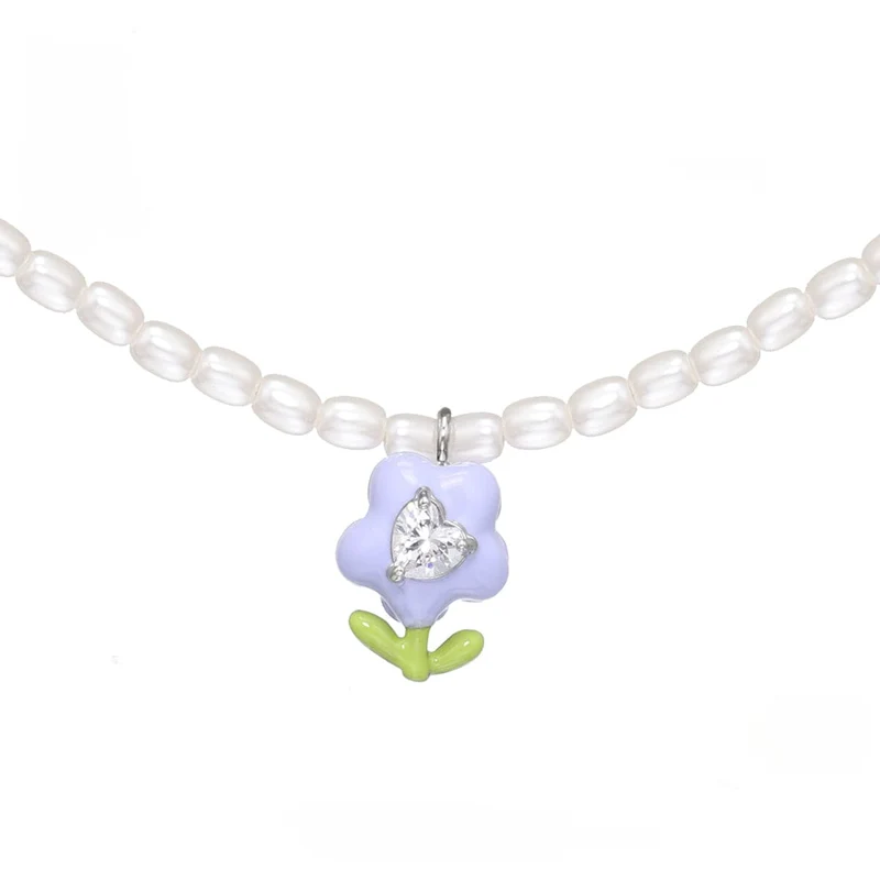 Damen-Lolita-Halskette mit bunten Tulpenperlen