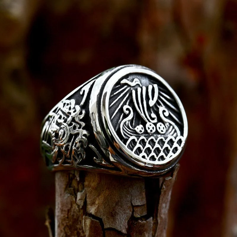 Punk-Piratenschiff-Ring für Herren
