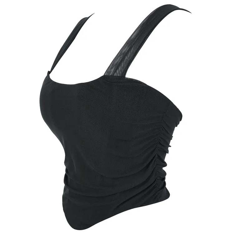 Punk-Mesh-Hosenträger-Vollbrustkorsett für Damen