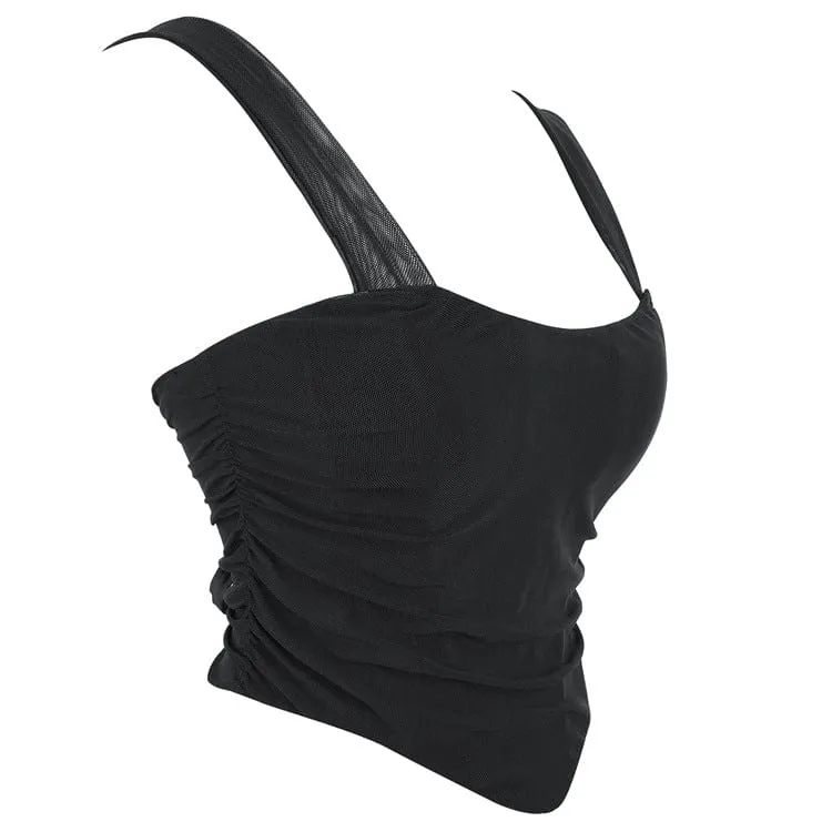 Punk-Mesh-Hosenträger-Vollbrustkorsett für Damen