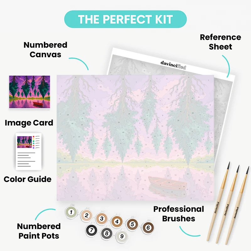 Inverted Pine Reflections - Paint by Numbers Kit