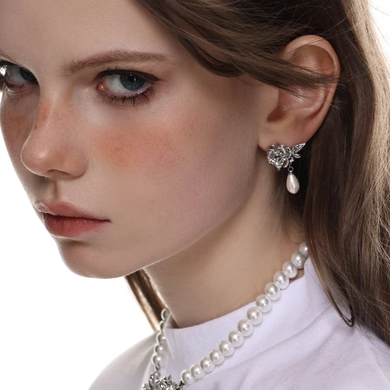 Damen-Ohrringe „Lolita Rose“ mit Perlen