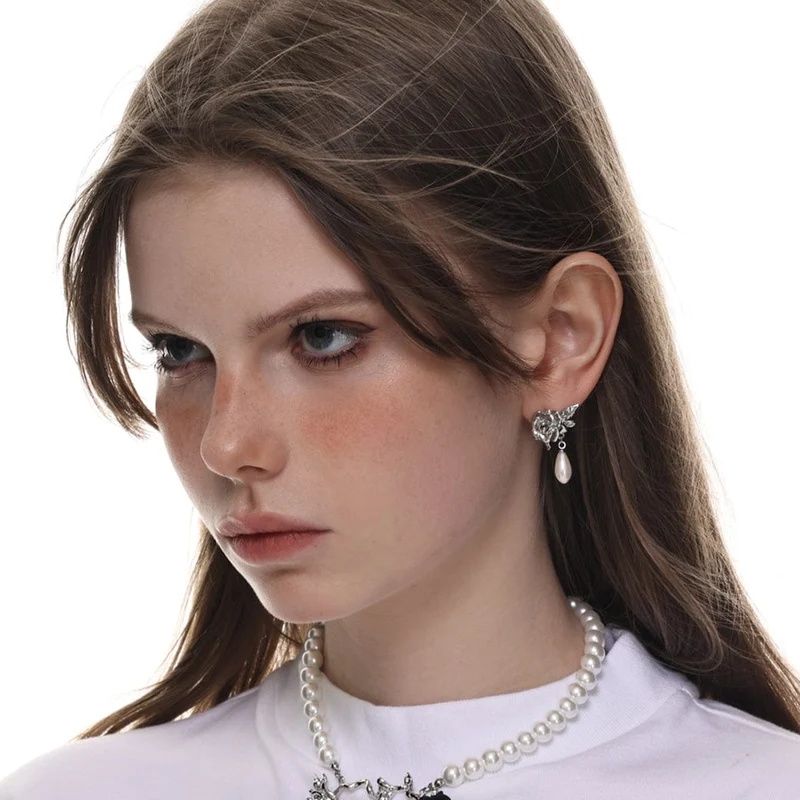Damen-Ohrringe „Lolita Rose“ mit Perlen