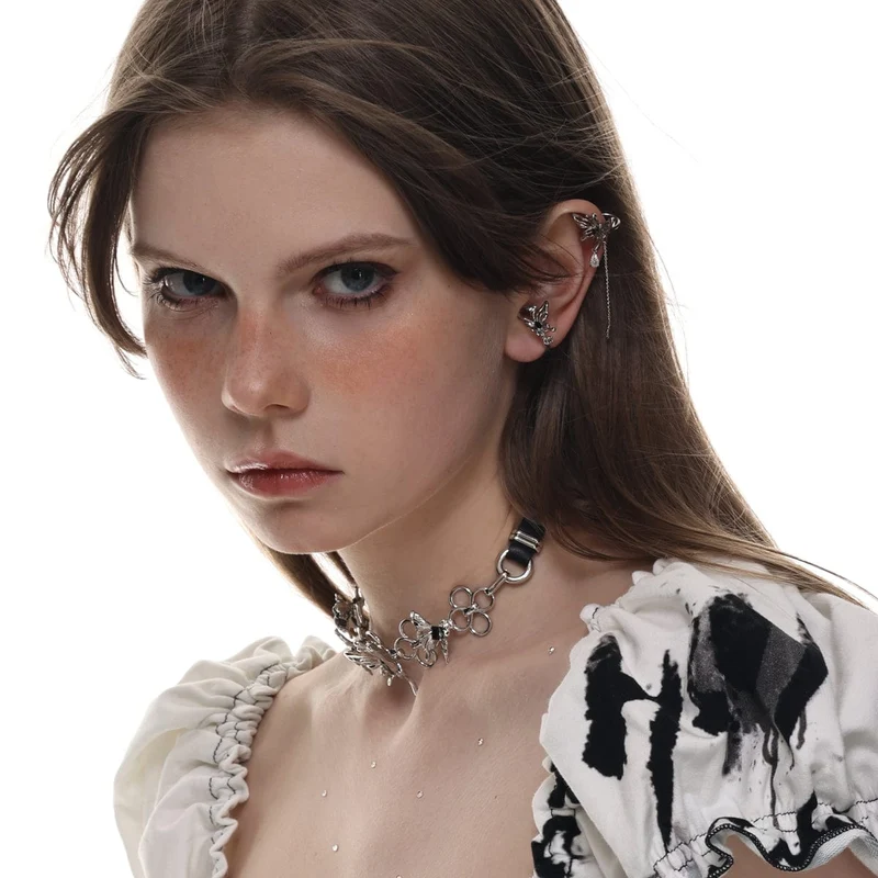 Punk-Metal-Schmetterlings-Halsband für Damen