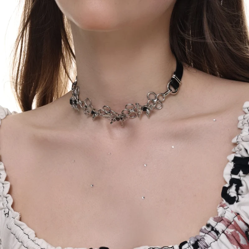 Punk-Metal-Schmetterlings-Halsband für Damen