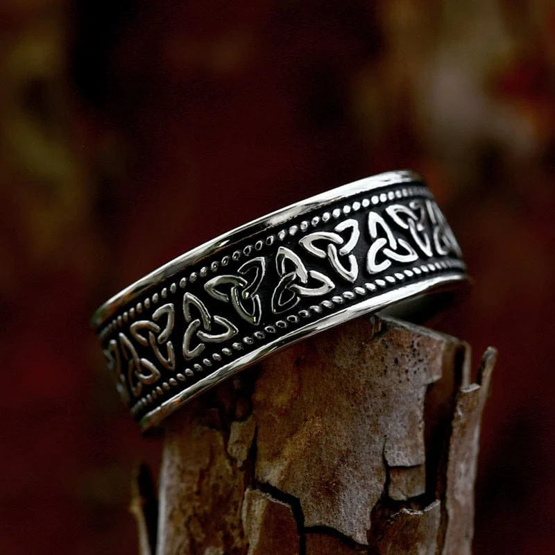 Herren-Punk-Wikinger-Ring mit keltischem Knoten