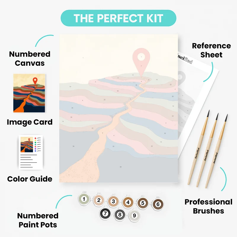 Winding Path to Destination - Paint by Numbers Kit