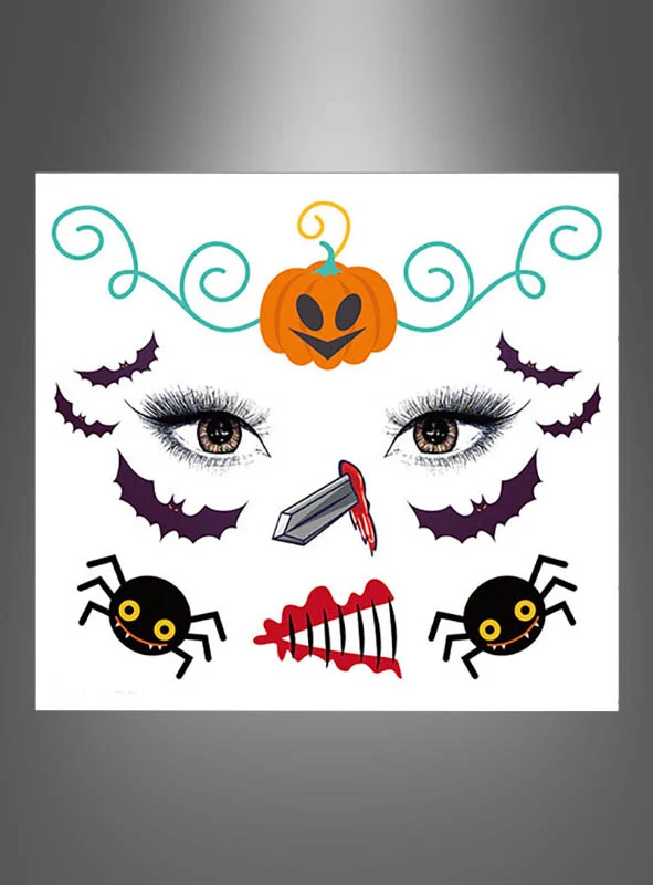 Kinder Halloween Tattoo Kürbis Abziehbild