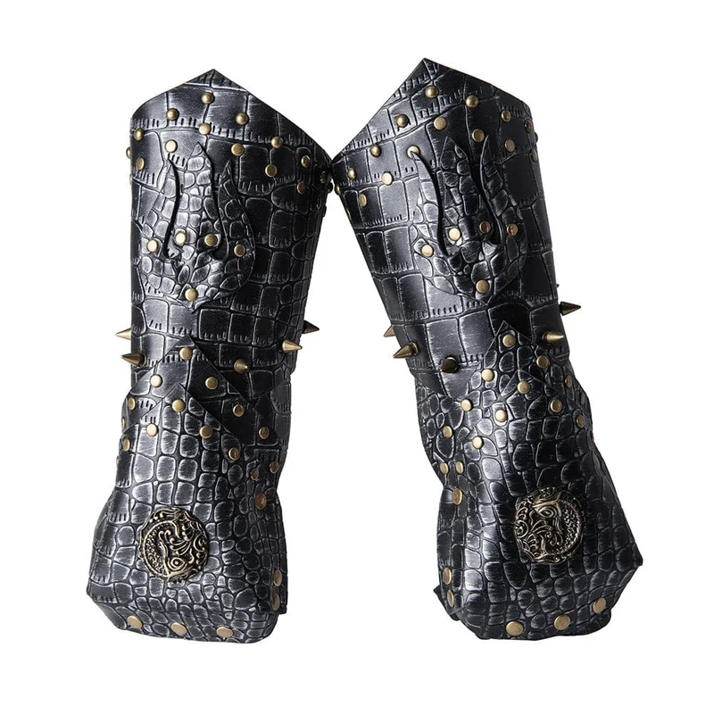 Steampunk-Cosplay-Handschuhe aus Kunstleder für Herren mit Nieten