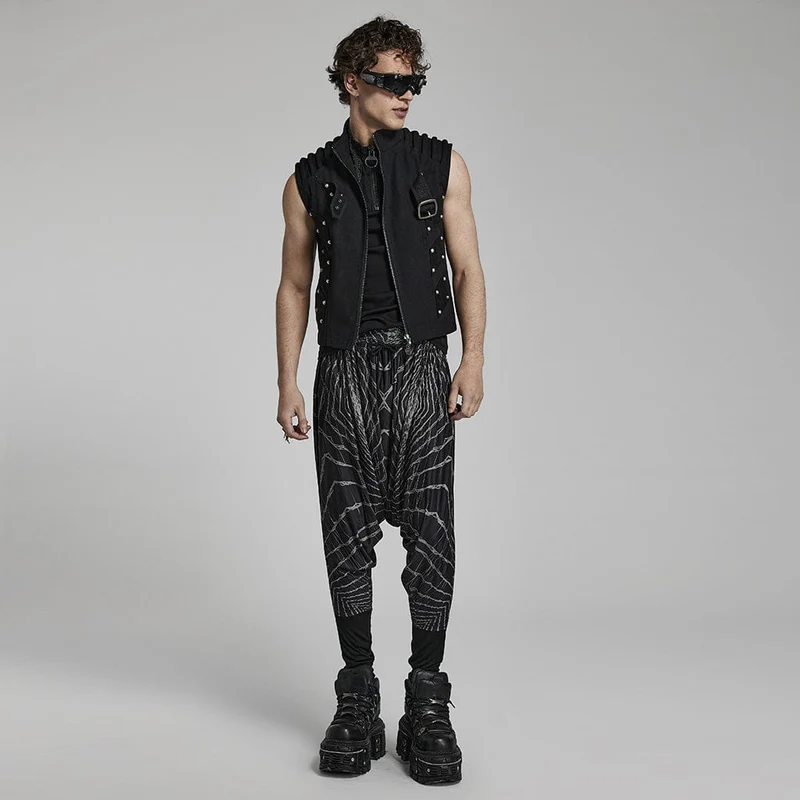 Schlaffe Hose mit Punk-Halo-Print für Herren