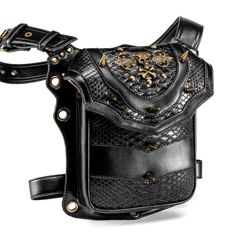 Unisex Steampunk Totenkopf Kunstledertasche