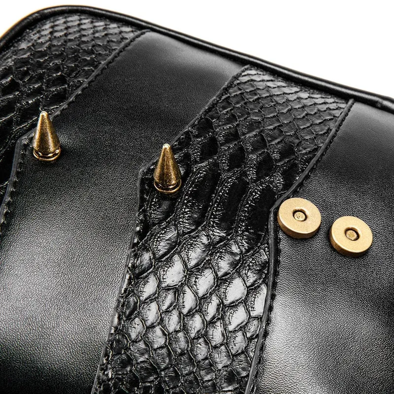 Unisex Steampunk Totenkopf Kunstledertasche