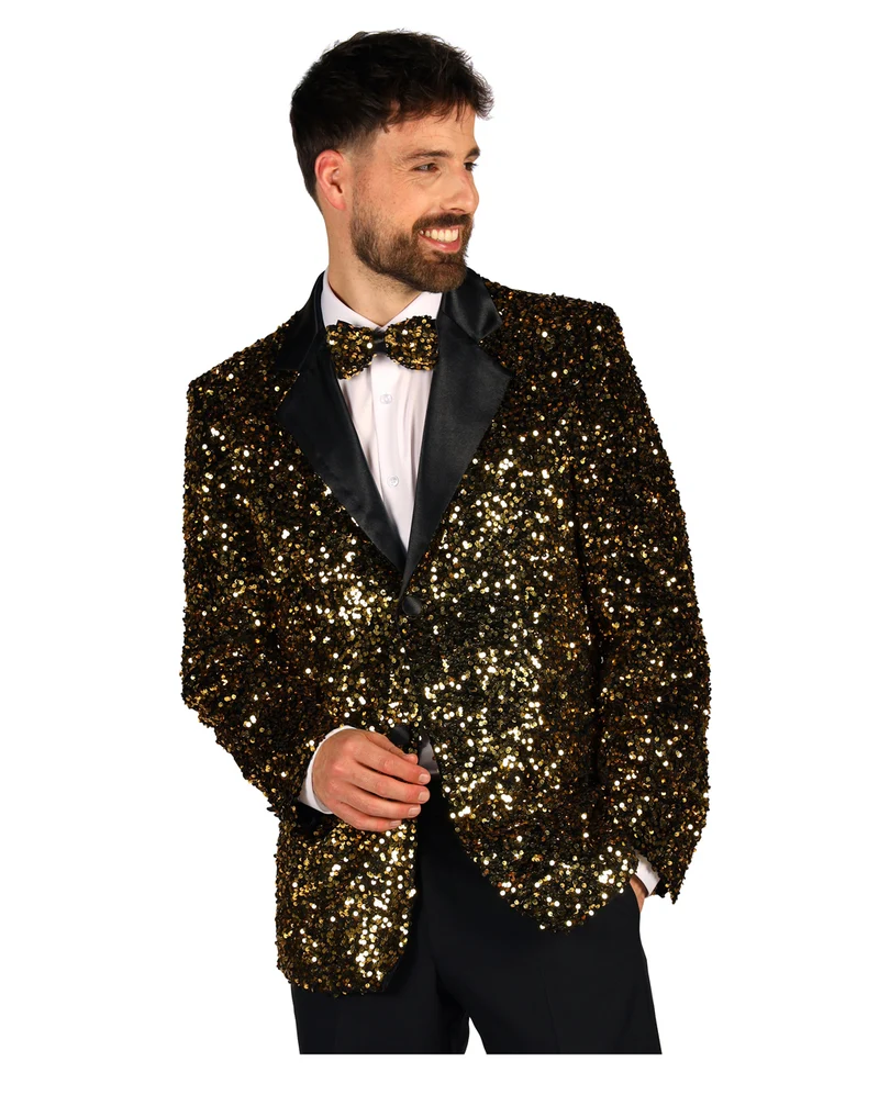 Herren Paillettenjacke DLX "Showstar" Gold