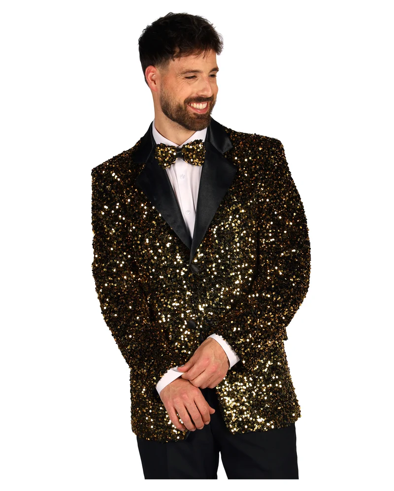Herren Paillettenjacke DLX "Showstar" Gold