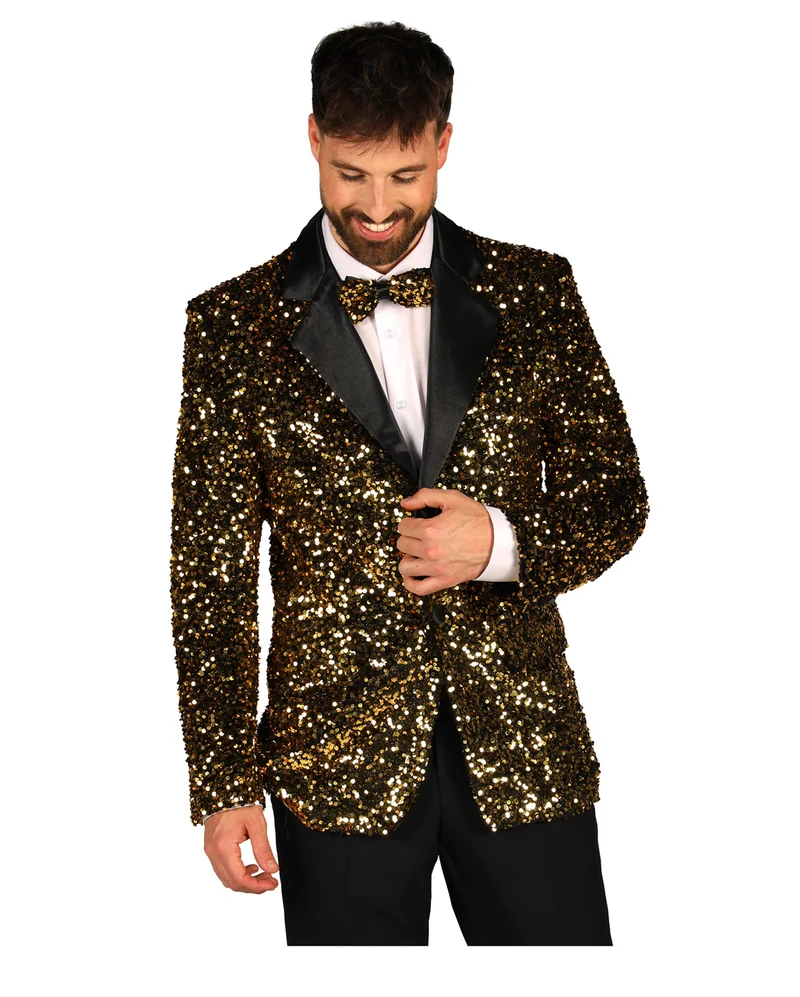 Herren Paillettenjacke DLX "Showstar" Gold