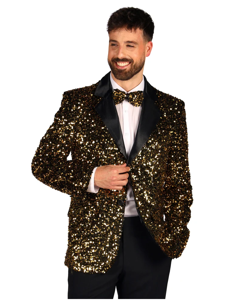 Herren Paillettenjacke DLX "Showstar" Gold