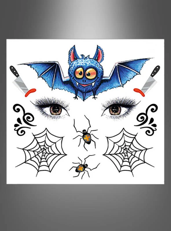 Halloween Gesichtstattoo Fledermaus für Kinder