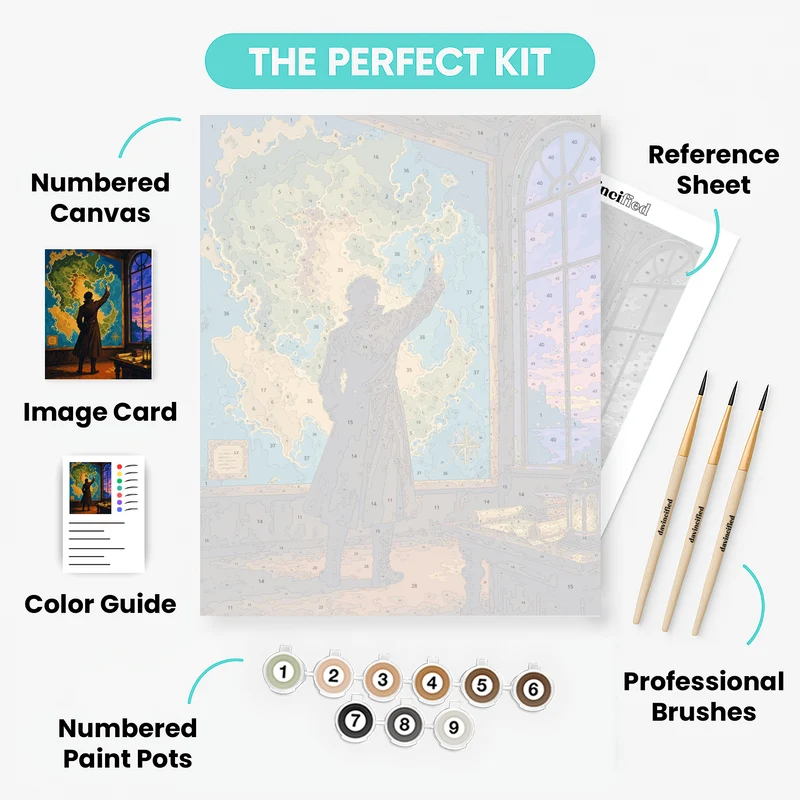 Explorer's World Map - Paint by Numbers Kit