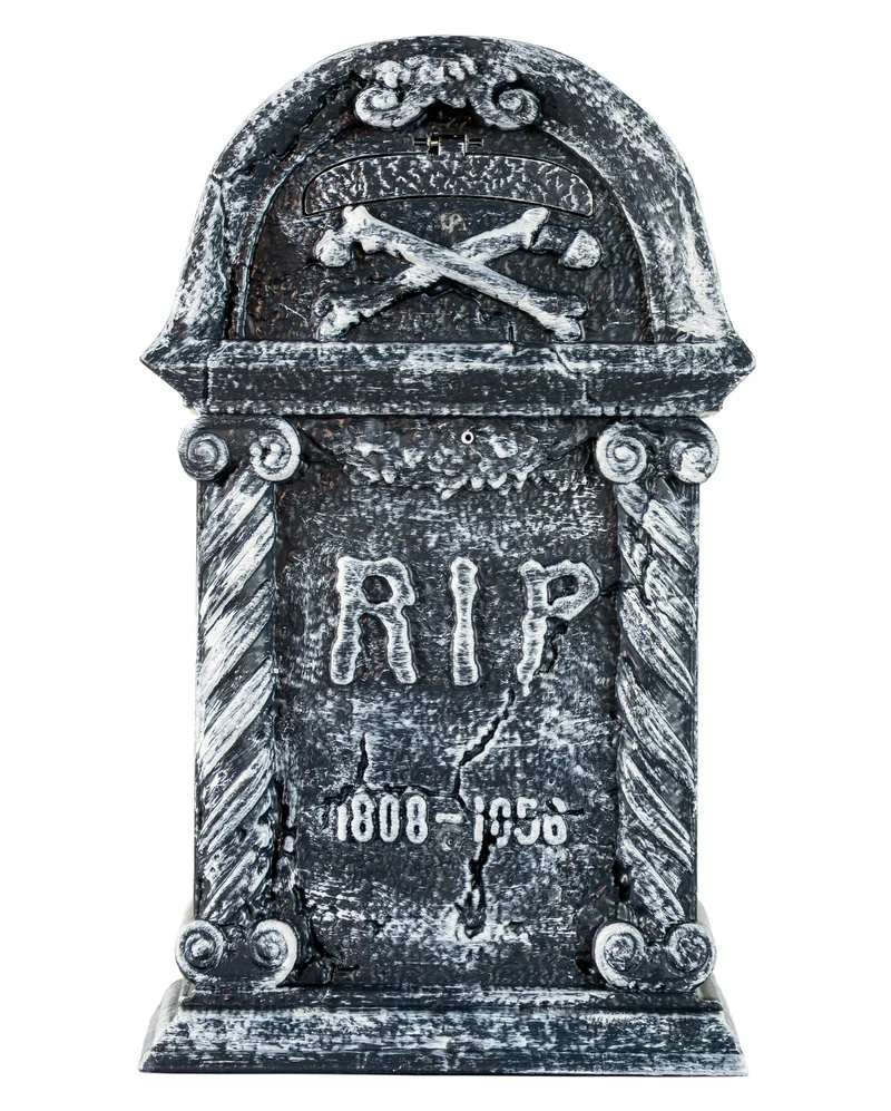 Halloween Grabstein mit Herausgreifender Skeletthand 43cm