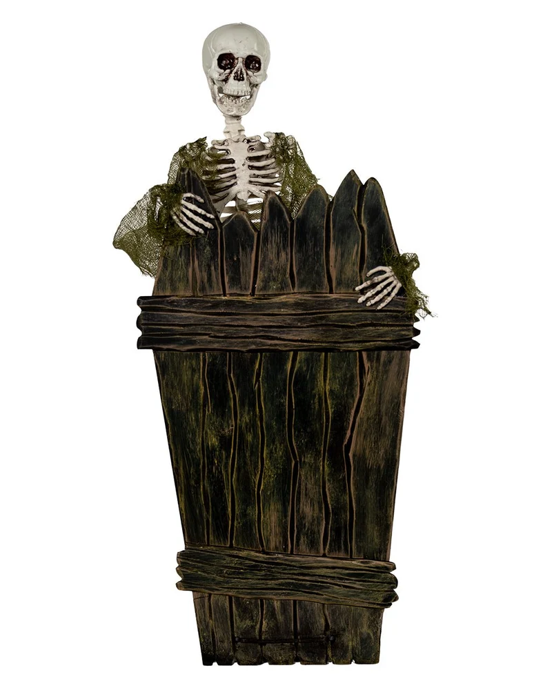 Skelett am Sargdeckel Halloween Animatronic 40cm