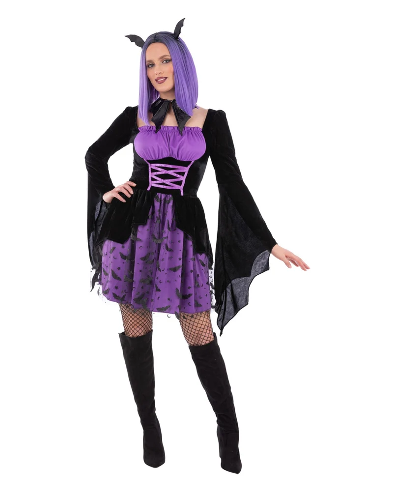 Vampiress Fledermaus Cosplay Damen Kostüm