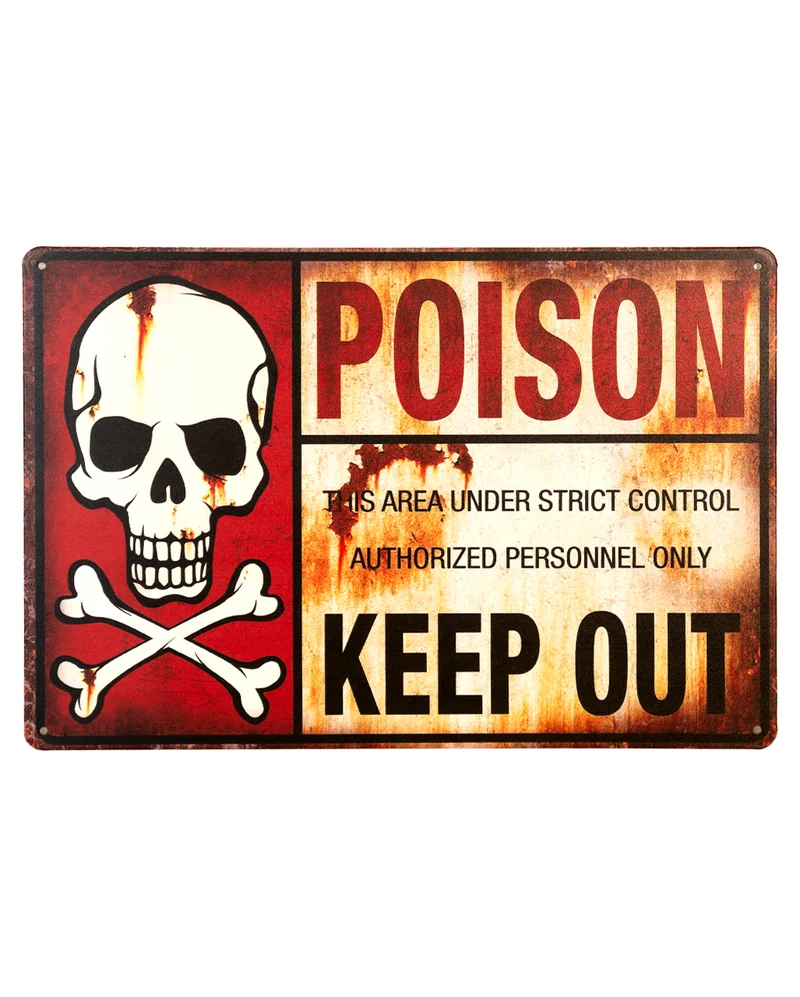 „Poison Keep Out“ Metallschild 30x20cm