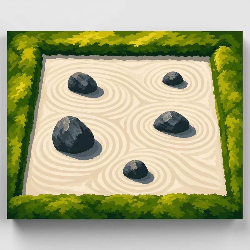 Raked Sand Garden - Paint by Numbers Kit