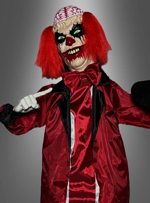 Animierter Zombie Clown 170cm Halloween Deko